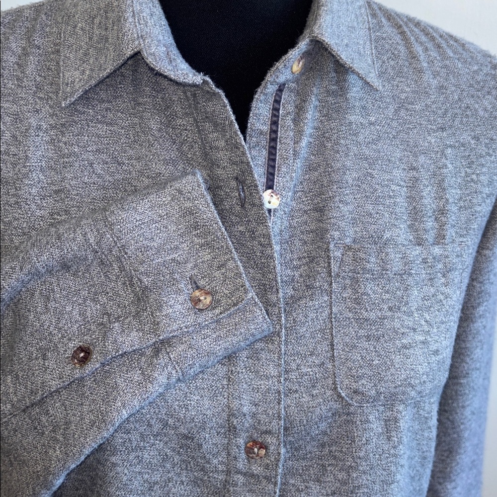 KUHL Kamila Gray Flannel Button Up Shirt Women’s Size Small - Picture 9 of 13